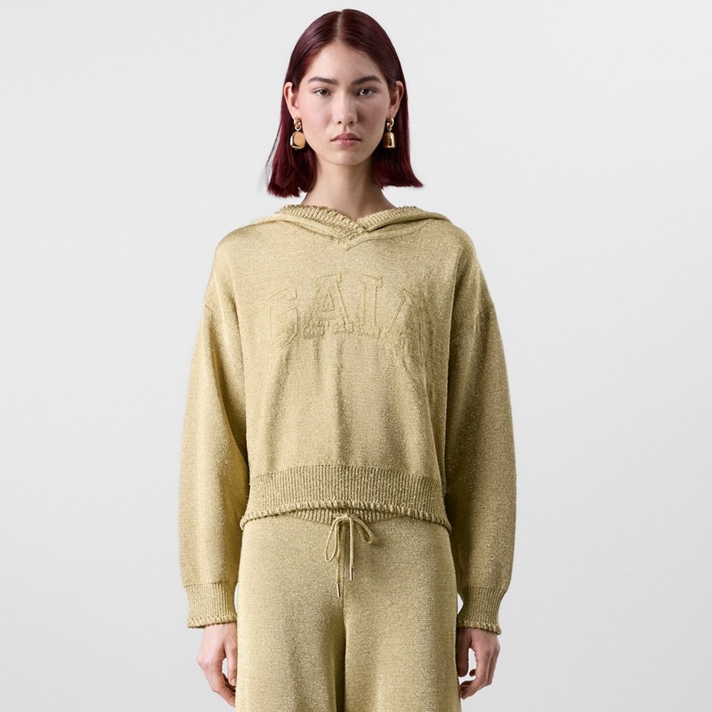 Cult Gaia Gap Metallic Gold Hoodie